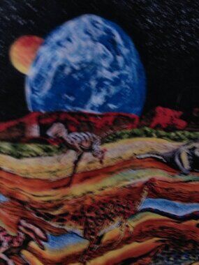 Mens Dinosaur In Space XL Shirt-Homemade-Good Condition